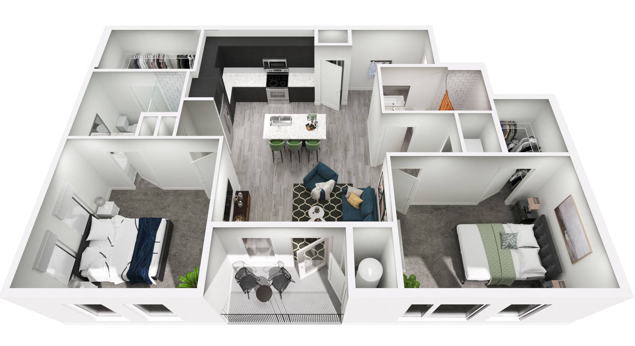 Floor plan layout diagram for 2A